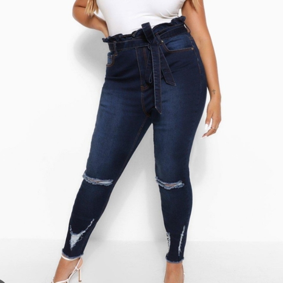 Boohoo: Size 20 Distressed Jeans - Picture 1 of 6
